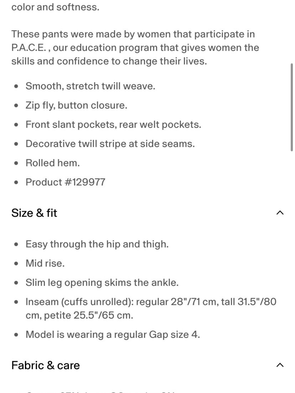 GAP Cropped Chino Jeans in pink city - Picture 3 of 7